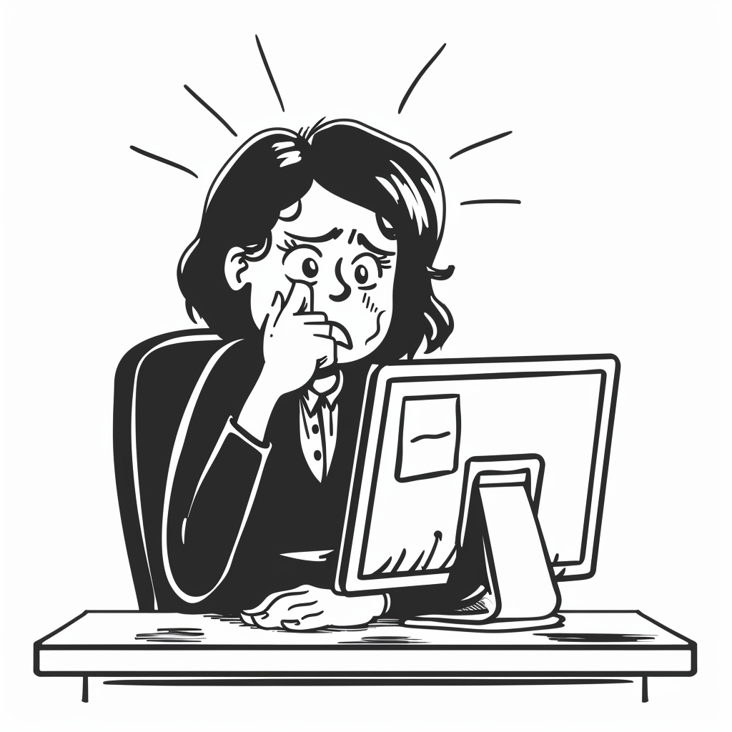 Lady stressed with problem